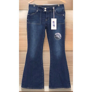 Gemma Rae Flare Leg Marlene Wash Jeans Y2K Super Stretch LowRise Denim 11/30 NWT